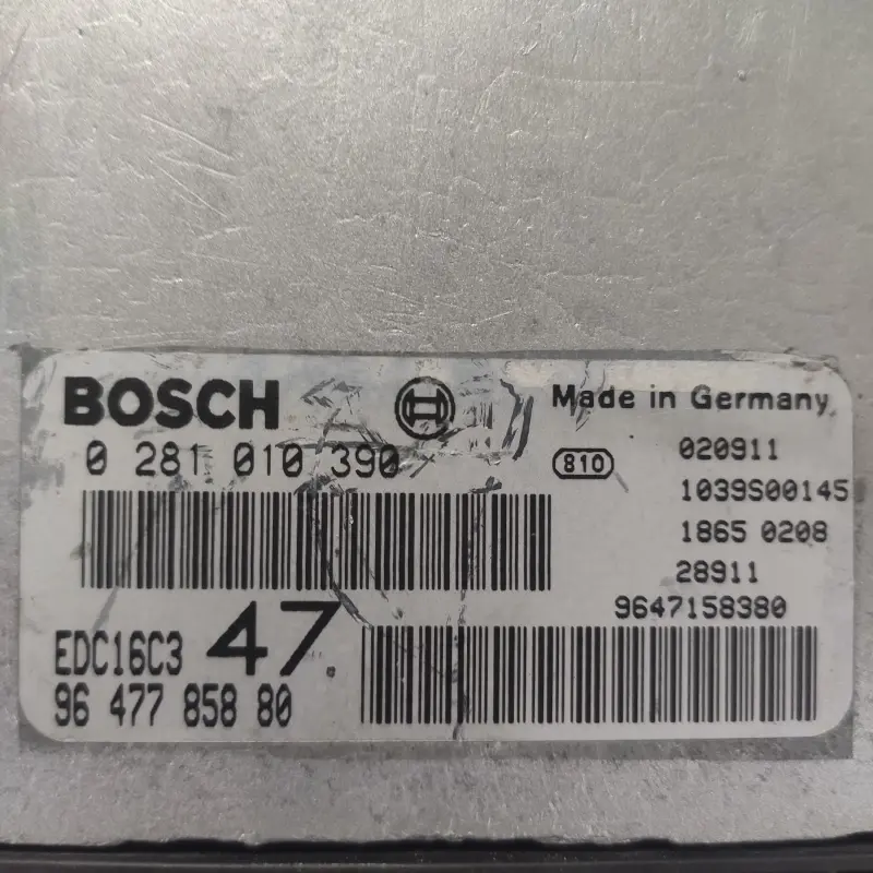 ECU BOSCH Citroen y Peugeot EDC16C3-9.12 / EDC 16C3-9.12 / 0281010390 | 0281 010 390 | 0 281 010 390 / 9647785880 | 96 477 858 80 ECU BOSCH Citroen y Peugeot EDC16C3-9.12 / EDC 16C3-9.12 / 0281010390 | 0281 010 390 | 0 281 010 390 / 9647785880 | 96 477 858 80 - Imagen 2