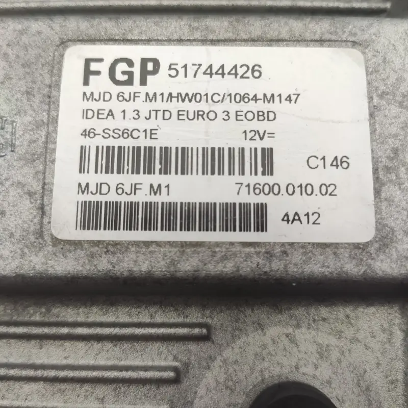 ECU Magneti Marelli Fiat MJD6JF.M1 / MJD 6JF.M1 / 51 744 426 / 51744426 | HW01C | 1064-M147 | 51 744 426 ECU Magneti Marelli Fiat MJD6JF.M1 / MJD 6JF.M1 / 51 744 426 / 51744426 | HW01C | 1064-M147 | 51 744 426 - Imagen 2