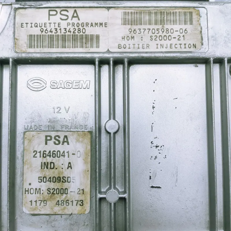 ECU Sagem Citroen y Peugeot S2000-21 / 21646041-0 | 21646041 0 | 21646041 / 9643134280 | 96 431 342 80 ECU Sagem Citroen y Peugeot S2000-21 / 21646041-0 | 21646041 0 | 21646041 / 9643134280 | 96 431 342 80 - Imagen 2