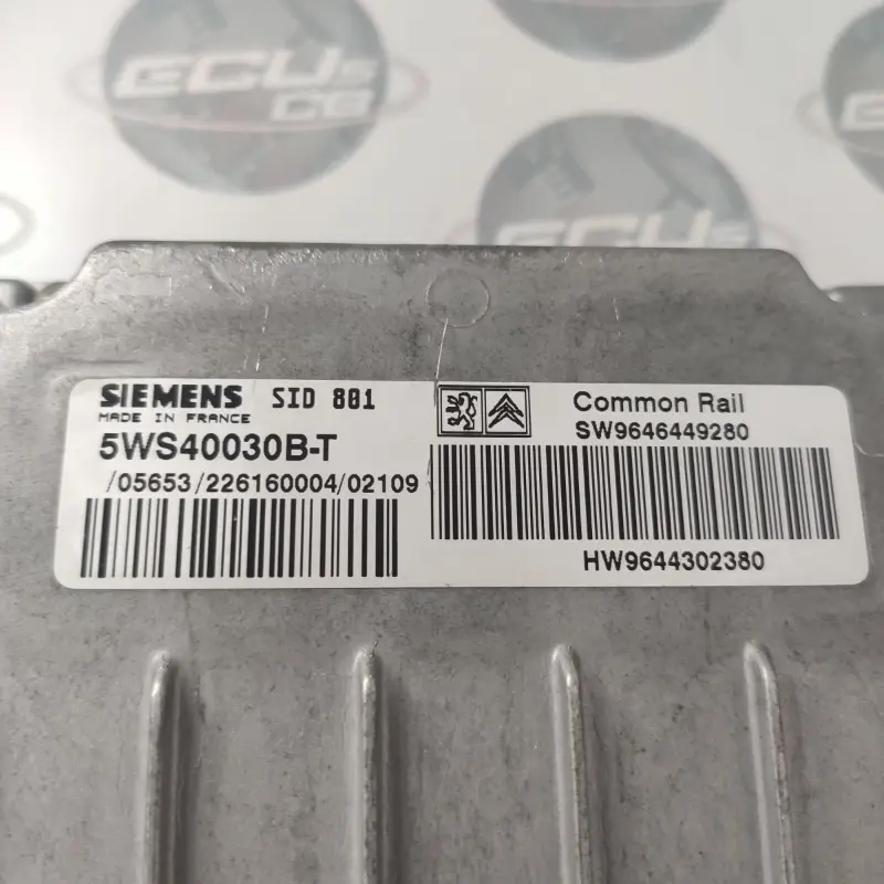 ECU Siemens Citroen y Peugeot SID801 / SID 801 / 9644302380 | 96 443 023 80 / 5WS40030B-T | 5WS40030B T | 5WS40030BT | 5WS4 0030B-T ECU Siemens Citroen y Peugeot SID801 / SID 801 / 9644302380 | 96 443 023 80 / 5WS40030B-T | 5WS40030B T | 5WS40030BT | 5WS4 0030B-T - Imagen 2