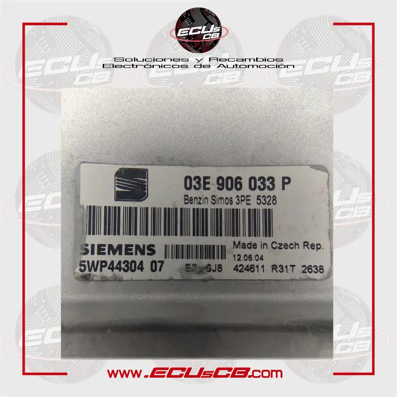 ECU Siemens Seat SIMOS3PE / SIMOS 3PE / 5WP4430407 | 5WP4 430 407 / 03E906033P | 03E906033 P | 03E 906 033P | 03E 906 033 P | 03E906033 | 03E 906 033 | ECU Siemens Seat SIMOS3PE / SIMOS 3PE / 5WP4430407 | 5WP4 430 407 / 03E906033P | 03E906033 P | 03E 906 033P | 03E 906 033 P | 03E906033 | 03E 906 033 | - Imagen 2