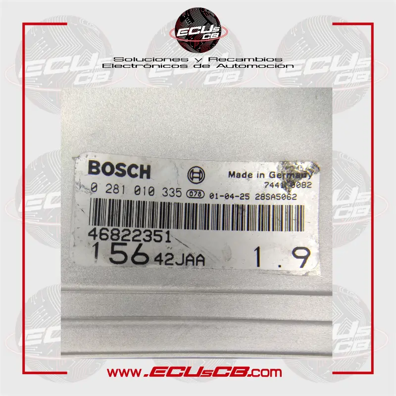 ECU BOSCH EDC15C7-2.13 / 0281010335 / 46822351 Alfa Romeo - EDC 15C7-2.13 / 0281 010 335 | 0 281 010 335 / 28SA5062 ECU BOSCH EDC15C7-2.13 / 0281010335 / 46822351 Alfa Romeo - EDC 15C7-2.13 / 0281 010 335 | 0 281 010 335 / 28SA5062 - Imagen 2