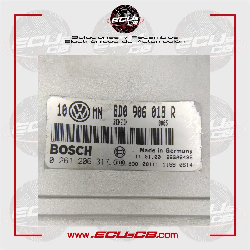 ECU BOSCH Volkswagen ME7.5 / ME 7.5 / 0261206317 | 0261 206 317 | 0 261 206 317 / 8D0906018R | 8D0906018 R | 8D0 906 018R | 8D0 906 018 R | 8D0906018 | 8D0 906 018 ECU BOSCH Volkswagen ME7.5 / ME 7.5 / 0261206317 | 0261 206 317 | 0 261 206 317 / 8D0906018R | 8D0906018 R | 8D0 906 018R | 8D0 906 018 R | 8D0906018 | 8D0 906 018 - Imagen 2