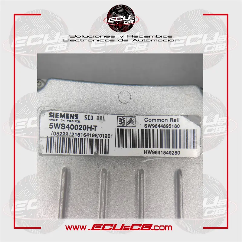 ECU Siemens Citroen y Peugeot SID801 / SID 801 / 5WS40020H-T | 5WS40020H.T | 5WS40020H T | 5WS40020HT / HW9641849280 | HW 9641849280 | HW96 418 492 80 | HW 96 418 492 80 | 9641849280 | 96 418 492 80 ECU Siemens Citroen y Peugeot SID801 / SID 801 / 5WS40020H-T | 5WS40020H.T | 5WS40020H T | 5WS40020HT / HW9641849280 | HW 9641849280 | HW96 418 492 80 | HW 96 418 492 80 | 9641849280 | 96 418 492 80 - Imagen 2
