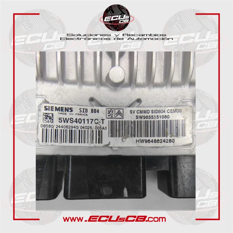 ECU Siemens Citroen y Peugeot SID804 / SID 804 / 5WS40117C-T | 5WS40117C.T | 5WS40117C T | 5WS40117CT / HW9648624280 | HW 9648624280 | HW96 486 242 80 | HW 96 486 242 80 | 9648624280 | 96 486 242 80 ECU Siemens Citroen y Peugeot SID804 / SID 804 / 5WS40117C-T | 5WS40117C.T | 5WS40117C T | 5WS40117CT / HW9648624280 | HW 9648624280 | HW96 486 242 80 | HW 96 486 242 80 | 9648624280 | 96 486 242 80 - Imagen 2