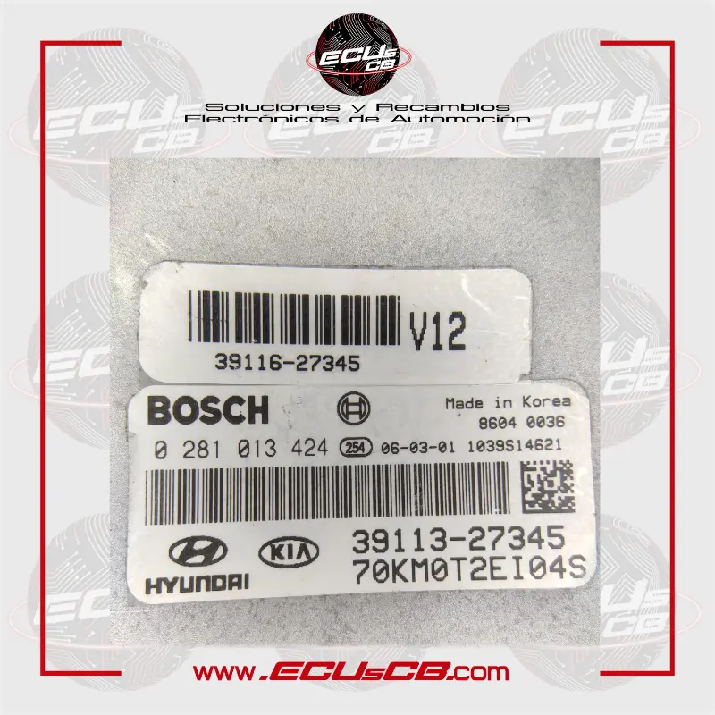 ECU BOSCH Kia EDC16C39-5.41 / EDC 16C39-5.41 / 0281013424 | 0281 013 424 | 0 281 013 424 / 39113-27345 | 39113.27345 | 39113 27345 | 3911327345 ECU BOSCH Kia EDC16C39-5.41 / EDC 16C39-5.41 / 0281013424 | 0281 013 424 | 0 281 013 424 / 39113-27345 | 39113.27345 | 39113 27345 | 3911327345 - Imagen 2