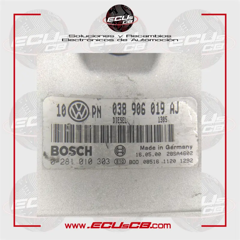 ECU BOSCH Volkswagen EDC15P+22.3.2 / EDC 15P+22.3.2 / 0281010303 | 0281 010 303 | 0 281 010 303 / 038906019AJ | 038906019 AJ | 038 906 019AJ | 038 906 019 AJ | 038906019 | 038 906 019 ECU BOSCH Volkswagen EDC15P+22.3.2 / EDC 15P+22.3.2 / 0281010303 | 0281 010 303 | 0 281 010 303 / 038906019AJ | 038906019 AJ | 038 906 019AJ | 038 906 019 AJ | 038906019 | 038 906 019 - Imagen 2