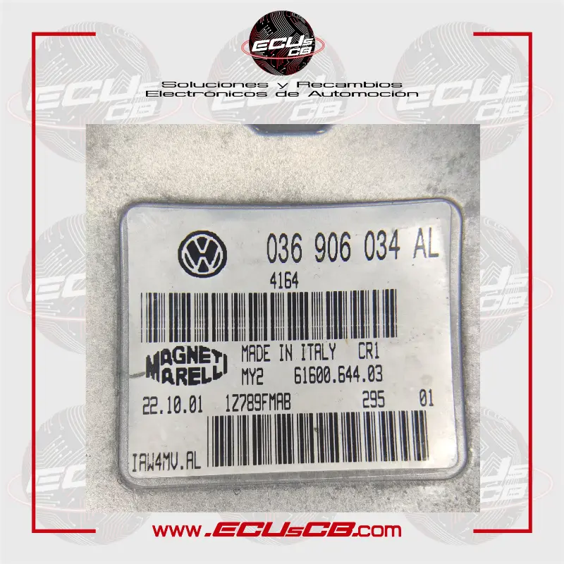 ECU Magneti Marelli Volkswagen IAW4MV.AL / IAW 4MV.AL / 036906034AL | 036 906 034 AL | 036 906 034 AL | 036906034 AL / 6160064403 | 6160.064.403 ECU Magneti Marelli Volkswagen IAW4MV.AL / IAW 4MV.AL / 036906034AL | 036 906 034 AL | 036 906 034 AL | 036906034 AL / 6160064403 | 6160.064.403 - Imagen 2