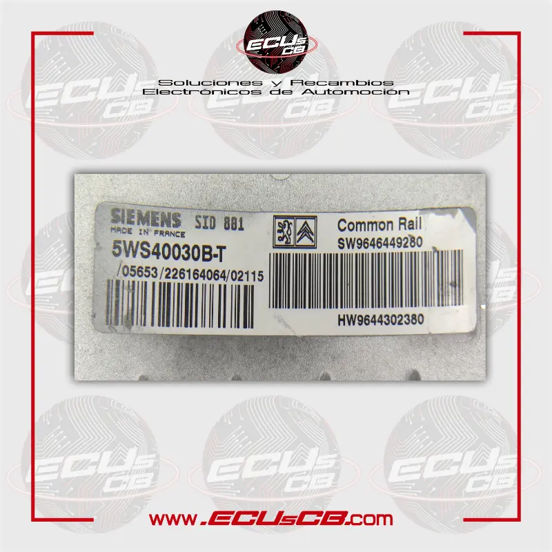 ECU Siemens Citroen y Peugeot SID801 / SID 801 / 5WS40030-BT | 5WS40030.BT | 5WS40030BT | 5WS40030 BT / SW9646449280 | SW96 464 492 80 | SW 9646449280 | SW 96 464 492 80 | 9646449280 | 96 464 492 80 | HW9644302380 | HW96 443 023 80 | HW 9644302380 | HW 96 443 023 80 | 9644302380 | 96 443 023 80 ECU Siemens Citroen y Peugeot SID801 / SID 801 / 5WS40030-BT | 5WS40030.BT | 5WS40030BT | 5WS40030 BT / SW9646449280 | SW96 464 492 80 | SW 9646449280 | SW 96 464 492 80 | 9646449280 | 96 464 492 80 | HW9644302380 | HW96 443 023 80 | HW 9644302380 | HW 96 443 023 80 | 9644302380 | 96 443 023 80 - Imagen 2