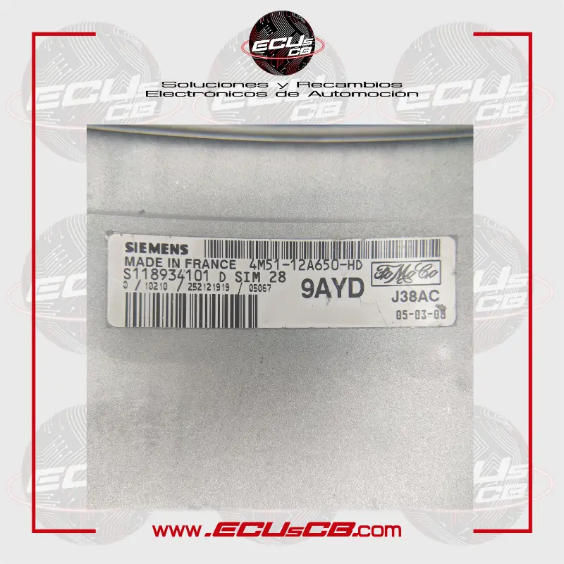 ECU Siemens Ford SIM28 / SIM 28 / S118934101D | S118934101 D | S 118934101D | S 118934101 D | S118934101 | 118934101D | 118934101 / 4M51-12A650-HD | 4M51 12A650 HD | 4M51.12A650.HD | 4M5112A650HD | 4M51-12A650 ECU Siemens Ford SIM28 / SIM 28 / S118934101D | S118934101 D | S 118934101D | S 118934101 D | S118934101 | 118934101D | 118934101 / 4M51-12A650-HD | 4M51 12A650 HD | 4M51.12A650.HD | 4M5112A650HD | 4M51-12A650 - Imagen 2