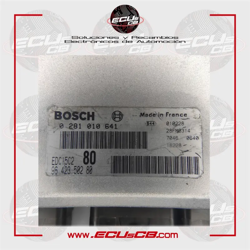 ECU BOSCH Citroen y Peugeot EDC15C2-10.1 / EDC 15C2-10.1 / 0281010641 | 0281 010 641 | 0 281 010 641 / 9642350280 | 96 423 502 80 ECU BOSCH Citroen y Peugeot EDC15C2-10.1 / EDC 15C2-10.1 / 0281010641 | 0281 010 641 | 0 281 010 641 / 9642350280 | 96 423 502 80 - Imagen 2