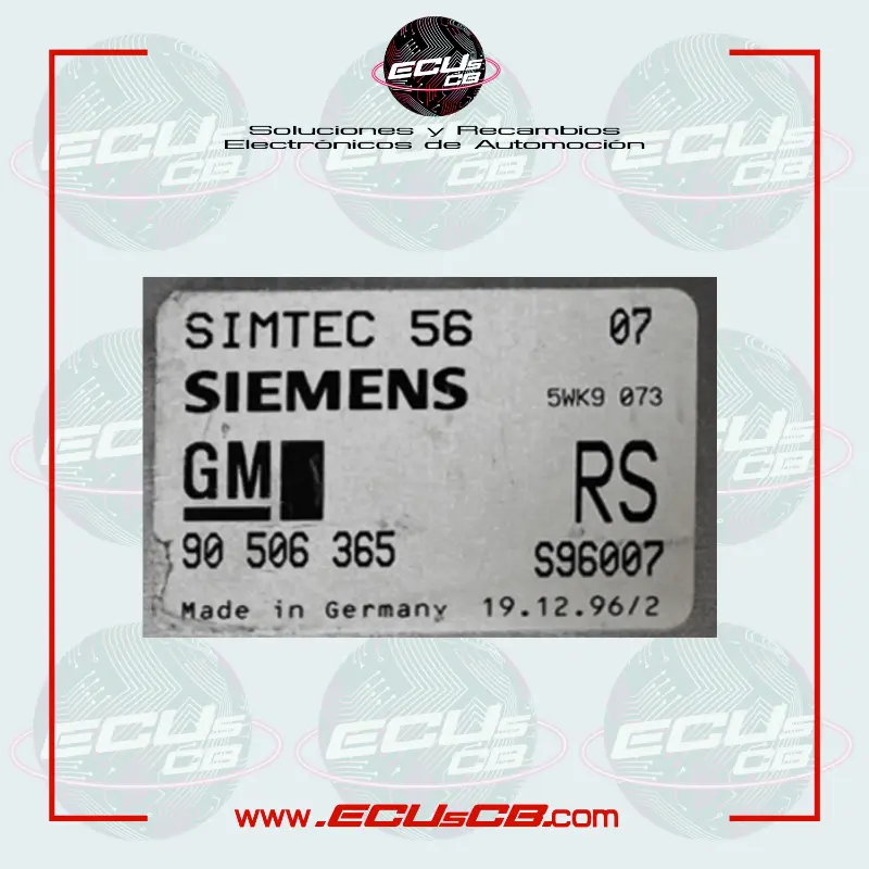 ECU Siemens Opel SIMTEC56 / SIMTEC 56 / 5WK9073 | 5WK9 073 / 90506365RS | 90506365 RS | 90506365 | 90 506 365 ECU Siemens Opel SIMTEC56 / SIMTEC 56 / 5WK9073 | 5WK9 073 / 90506365RS | 90506365 RS | 90506365 | 90 506 365 - Imagen 2