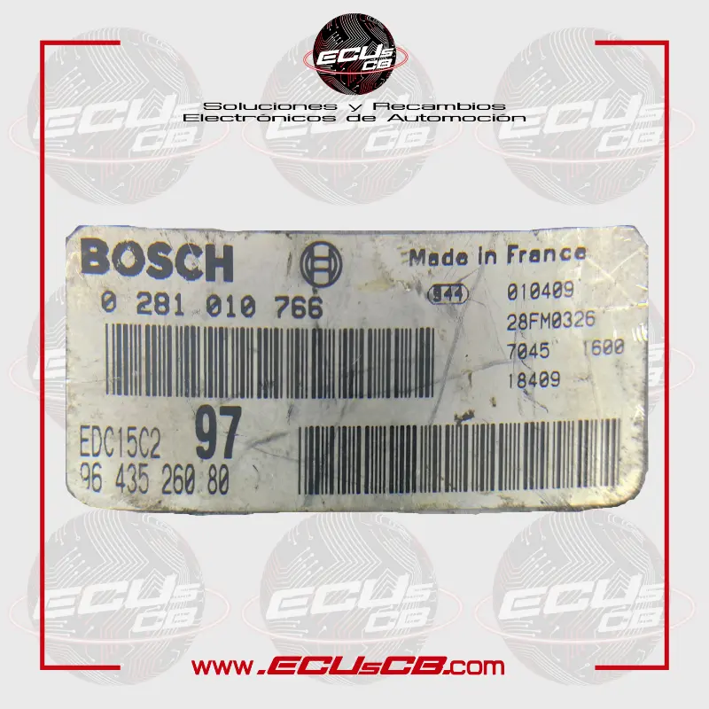 ECU BOSCH Citroen y Peugeot EDC15C2-11.1 / EDC 15C2-11.1 / 0281010766 | 0281 010 766 | 0 281 010 766 / 9643526080 | 96 435 260 80 ECU BOSCH Citroen y Peugeot EDC15C2-11.1 / EDC 15C2-11.1 / 0281010766 | 0281 010 766 | 0 281 010 766 / 9643526080 | 96 435 260 80 - Imagen 2