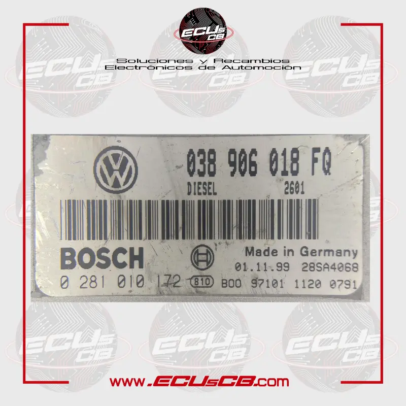 ECU BOSCH Volkswagen EDC15V-5.45 / EDC 15V-5.45 / 0281010172 | 0281 010 172 | 0 281 010 172 / 038906018FQ | 038906018 FQ | 038906018 | 038 906 018 ECU BOSCH Volkswagen EDC15V-5.45 / EDC 15V-5.45 / 0281010172 | 0281 010 172 | 0 281 010 172 / 038906018FQ | 038906018 FQ | 038906018 | 038 906 018 - Imagen 2