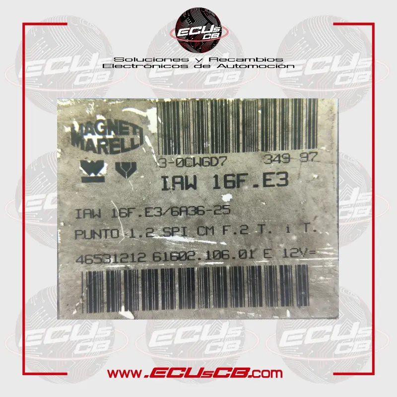 ECU Magneti Marelli Fiat IAW16F.E3 / IAW 16F.E3 / 61602.106.01 | 61602-106-01 | 61602 106 01 | 6160210601 / 46531212 | 46 531 212 ECU Magneti Marelli Fiat IAW16F.E3 / IAW 16F.E3 / 61602.106.01 | 61602-106-01 | 61602 106 01 | 6160210601 / 46531212 | 46 531 212 - Imagen 2