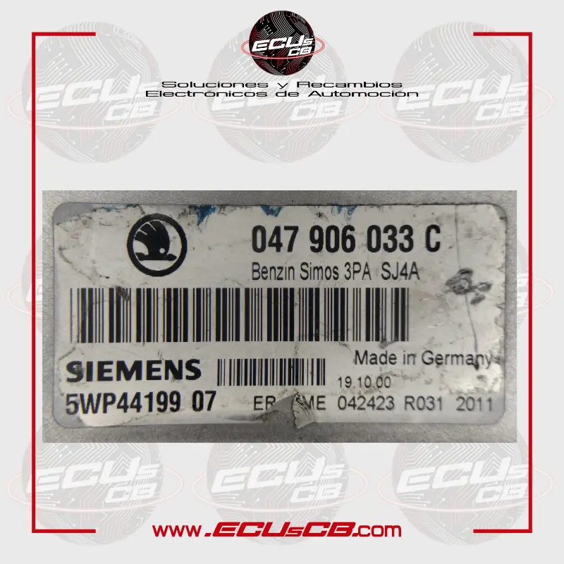 ECU Siemens Skoda SIMOS3PA / SIMOS 3PA / 5WP4419907 | 5WP44199 07 / 047906033C | 047906033 C | 047 906 033C | 047 906 033 C | 047906033 | 047 906 033 ECU Siemens Skoda SIMOS3PA / SIMOS 3PA / 5WP4419907 | 5WP44199 07 / 047906033C | 047906033 C | 047 906 033C | 047 906 033 C | 047906033 | 047 906 033 - Imagen 2