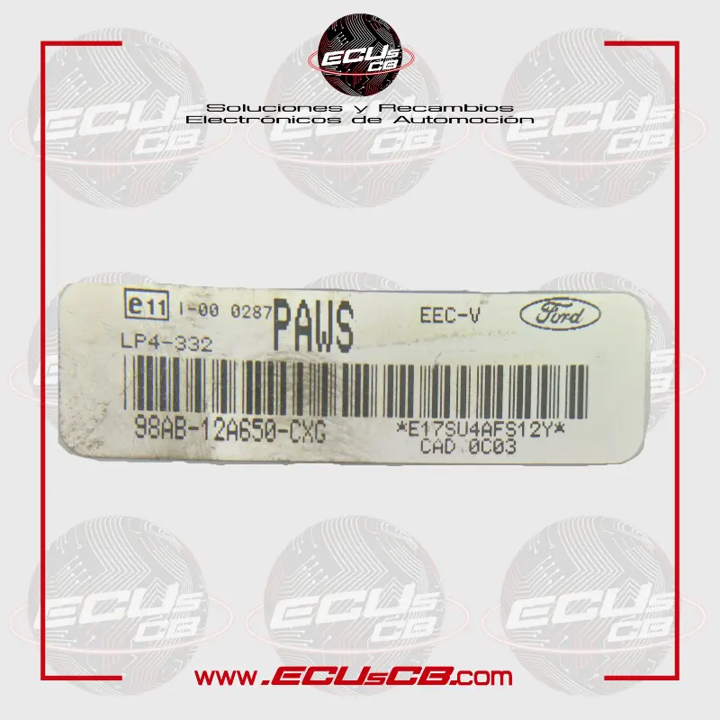 ECU Visteón Ford LP4-332 / LP4 332 / LP4332 / 98AB-12A650-CXG | 98AB.12A650.CXG | 98AB 12A650 CXG | 98AB12A650CXG / PAWS ECU Visteón Ford LP4-332 / LP4 332 / LP4332 / 98AB-12A650-CXG | 98AB.12A650.CXG | 98AB 12A650 CXG | 98AB12A650CXG / PAWS - Imagen 2