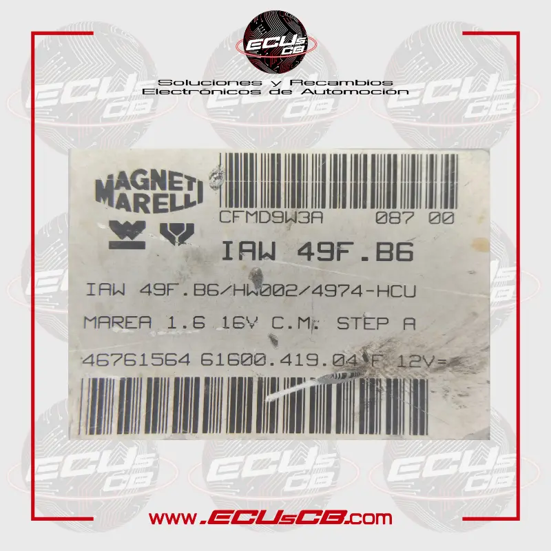 ECU Magneti Marelli IAW49F.B6 / 61600.419.04 / 46761564 Fiat - IAW 49F.B6 / 61600 419 04 | 61600-419-04 | 6160041904 | 61600.419 / 46 761 564 ECU Magneti Marelli IAW49F.B6 / 61600.419.04 / 46761564 Fiat - IAW 49F.B6 / 61600 419 04 | 61600-419-04 | 6160041904 | 61600.419 / 46 761 564 - Imagen 2