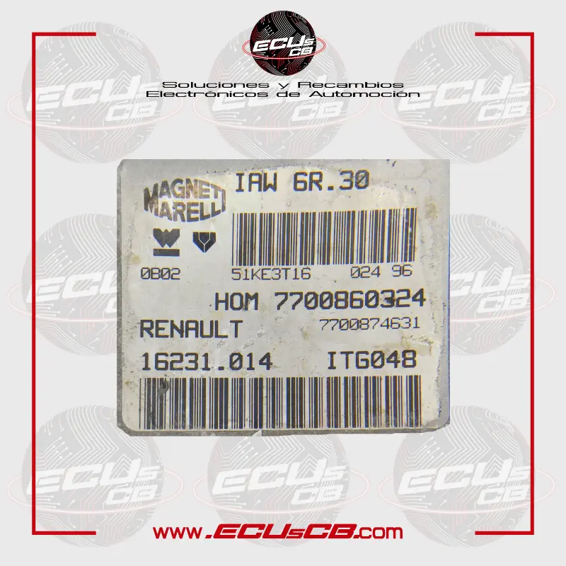 ECU Magneti Marelli Renault IAW6R.30 / IAW 6R.30 / 16231.014 | 16231-014 | 16231 014 | 16231014 / HOM7700860324 | HOM 7700860324 | HOM7700 860 324 | HOM 7700 860 324 | 7700860324 | 7 700 860 324 | 7700874631 | 7700 874 631 ECU Magneti Marelli Renault IAW6R.30 / IAW 6R.30 / 16231.014 | 16231-014 | 16231 014 | 16231014 / HOM7700860324 | HOM 7700860324 | HOM7700 860 324 | HOM 7700 860 324 | 7700860324 | 7 700 860 324 | 7700874631 | 7700 874 631 - Imagen 2