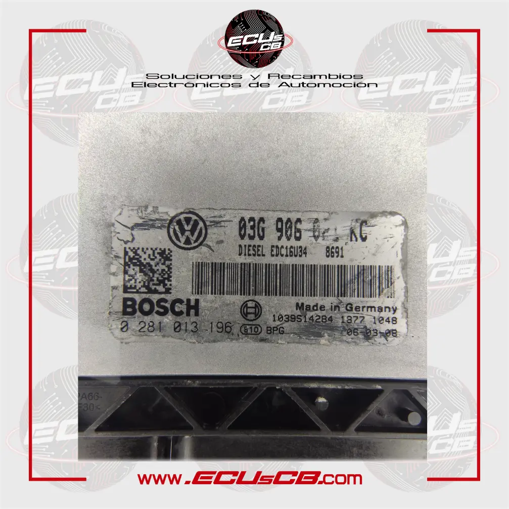 ECU BOSCH Volkswagen EDC16U34-3.41 / EDC 16U34-3.41 / 0281013196 | 0281 013 196 | 0 281 013 196 / 03G906021KC | 03G906021 KC | 03G 906 021KC | 03G 906 021 KC | 03G906021 | 03G 906 021 ECU BOSCH Volkswagen EDC16U34-3.41 / EDC 16U34-3.41 / 0281013196 | 0281 013 196 | 0 281 013 196 / 03G906021KC | 03G906021 KC | 03G 906 021KC | 03G 906 021 KC | 03G906021 | 03G 906 021 - Imagen 2