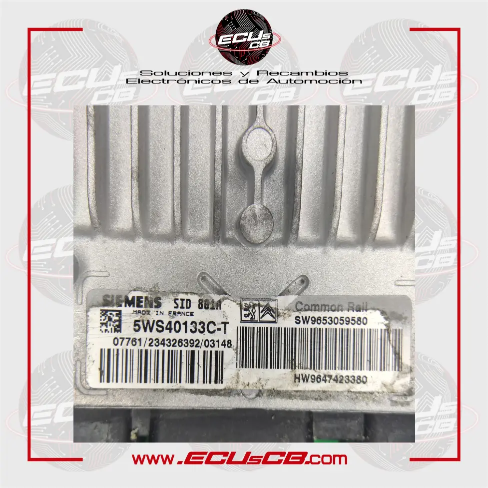 ECU Siemens Citroen y Peugeot SID801A / SID 801A / 5WS40133C-T | 5WS40133C.T | 5WS40133C T | 5WS40133CT / HW9647423380 | HW 9647423380 | 9647423380 | 96 474 233 80 ECU Siemens Citroen y Peugeot SID801A / SID 801A / 5WS40133C-T | 5WS40133C.T | 5WS40133C T | 5WS40133CT / HW9647423380 | HW 9647423380 | 9647423380 | 96 474 233 80 - Imagen 2