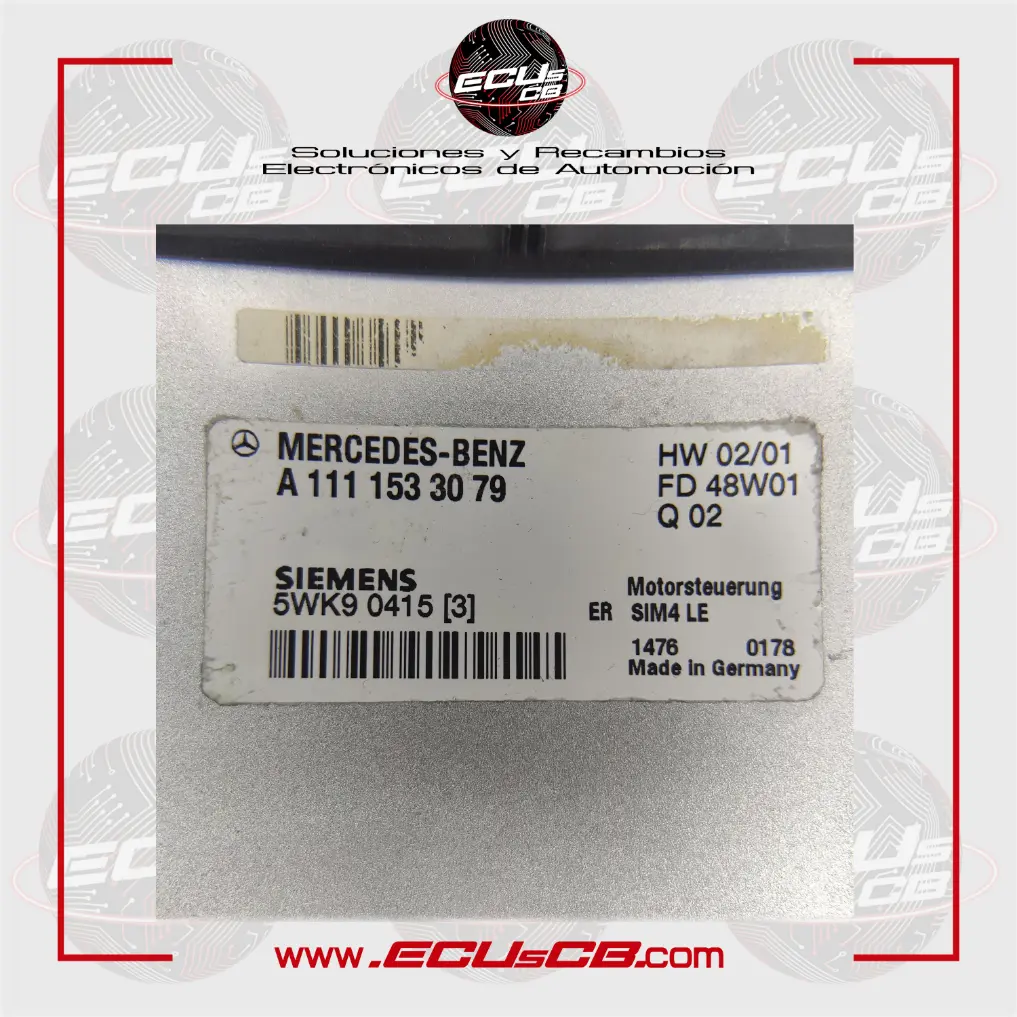 ECU Siemens Mercedes SIM4LE / SIM 4LE / 5WK90415 | 5WK9 0415 / A1111533079 | A 111 153 30 79 | A 1111533079 | A111 153 30 79 ECU Siemens Mercedes SIM4LE / SIM 4LE / 5WK90415 | 5WK9 0415 / A1111533079 | A 111 153 30 79 | A 1111533079 | A111 153 30 79 - Imagen 2