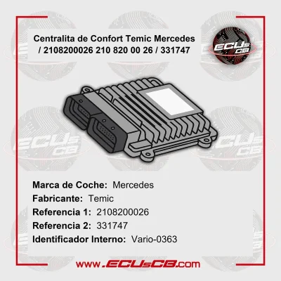 Centralita de Confort Temic Mercedes / 2108200026 210 820 00 26 / 331747_1B