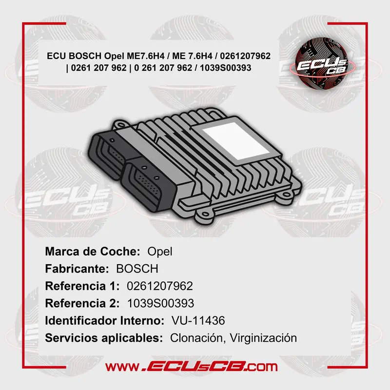 ECU BOSCH Opel ME7.6H4 / ME 7.6H4 / 0261207962 | 0261 207 962 | 0 261 207 962 / 1039S00393 ECU BOSCH Opel ME7.6H4 / ME 7.6H4 / 0261207962 | 0261 207 962 | 0 261 207 962 / 1039S00393_5B