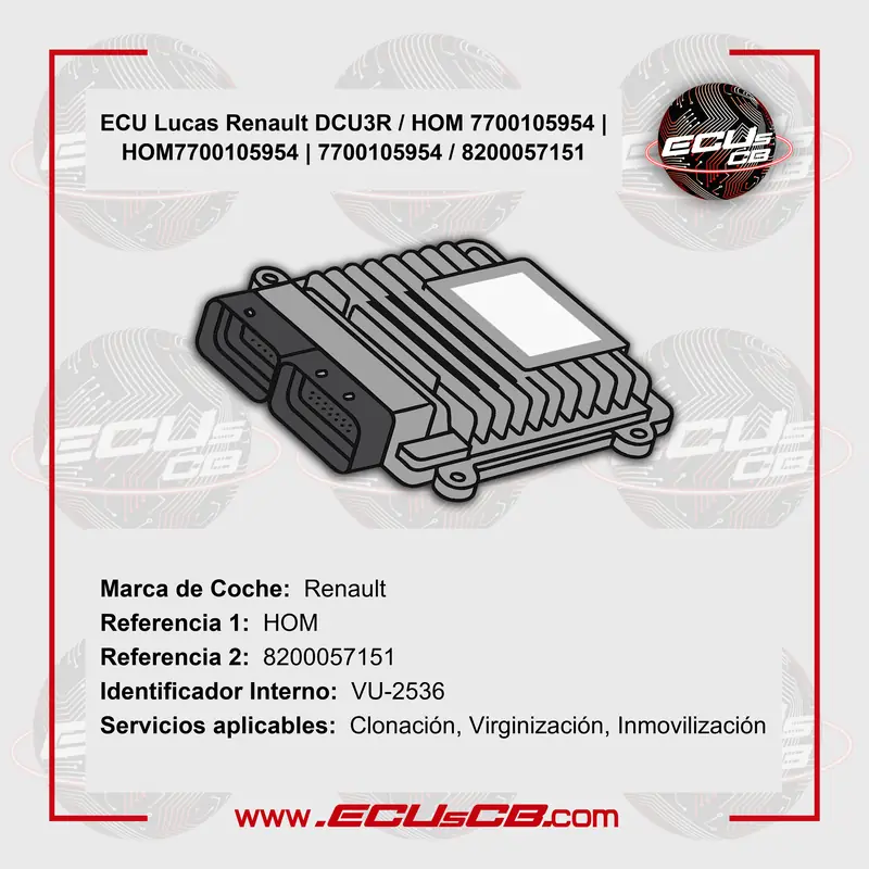 ECU Lucas Renault DCU3R / HOM 7700105954 | HOM7700105954 | 7700105954 / 8200057151 ECU Lucas Renault DCU3R / HOM 7700105954 | HOM7700105954 | 7700105954 / 8200057151_5B