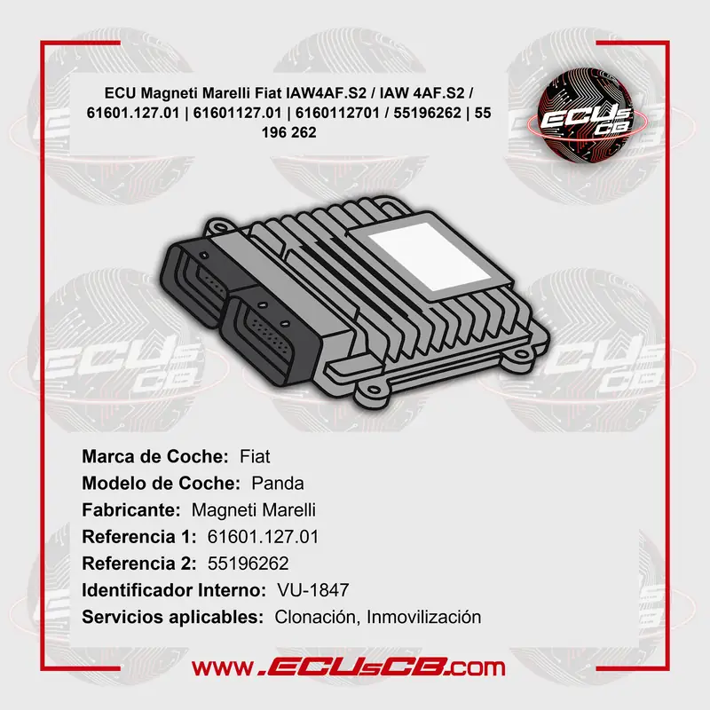 ECU Magneti Marelli Fiat IAW4AF.S2 / IAW 4AF.S2 / 61601.127.01 | 61601127.01 | 6160112701 / 55196262 | 55 196 262 ECU Magneti Marelli Fiat IAW4AF.S2 / IAW 4AF.S2 / 61601.127.01 | 61601127.01 | 6160112701 / 55196262 | 55 196 262_5B