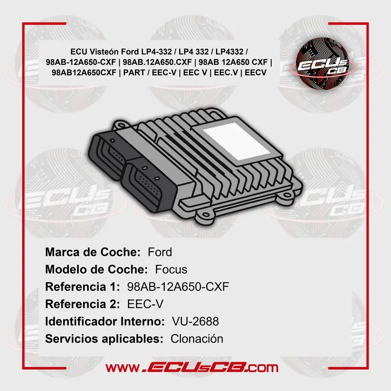 ECU Visteón Ford LP4-332 / LP4 332 / LP4332 / 98AB-12A650-CXF | 98AB.12A650.CXF | 98AB 12A650 CXF | 98AB12A650CXF | PART / EEC-V | EEC V | EEC.V | EECV ECU Visteón Ford LP4-332 / LP4 332 / LP4332 / 98AB-12A650-CXF | 98AB.12A650.CXF | 98AB 12A650 CXF | 98AB12A650CXF | PART / EEC-V | EEC V | EEC.V | EECV_5B