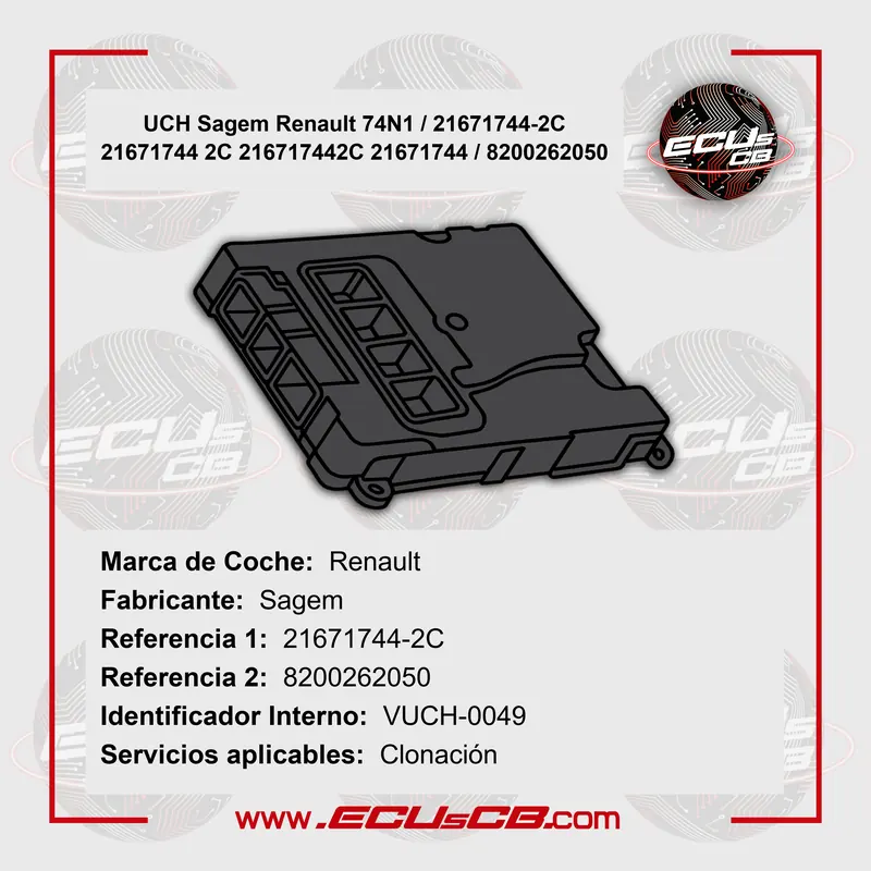 UCH Sagem Renault 74N1 / 21671744-2C 21671744 2C 216717442C 21671744 / 8200262050 UCH Sagem Renault 74N1 / 21671744-2C 21671744 2C 216717442C 21671744 / 8200262050_5B