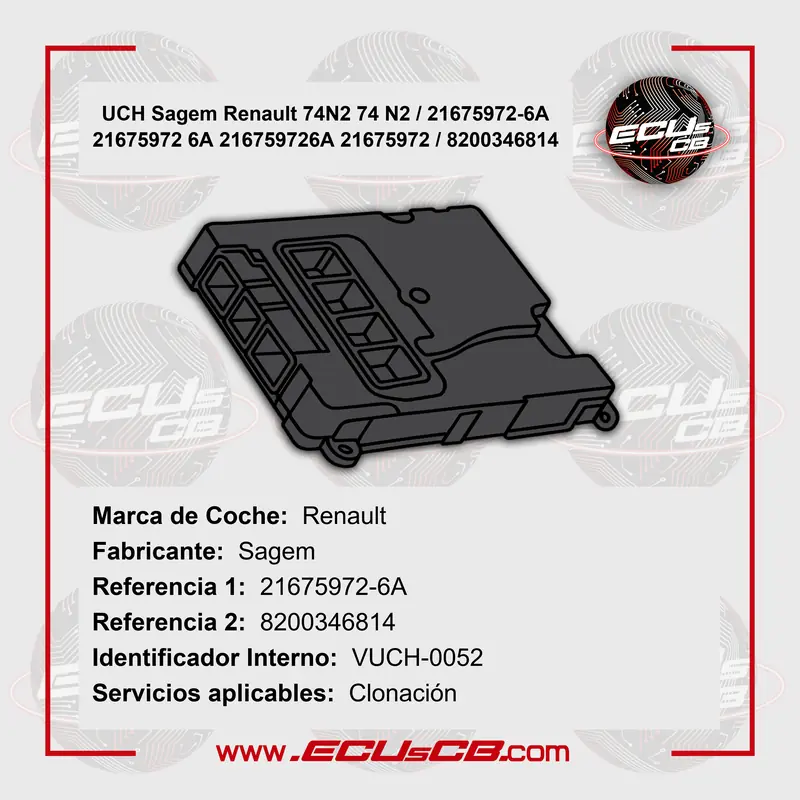 UCH Sagem Renault 74N2 74 N2 / 21675972-6A 21675972 6A 216759726A 21675972 / 8200346814 UCH Sagem Renault 74N2 74 N2 / 21675972-6A 21675972 6A 216759726A 21675972 / 8200346814_5B