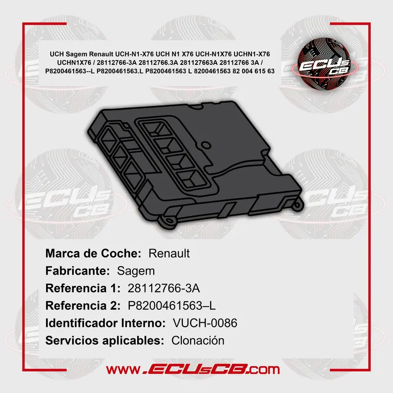 UCH Sagem Renault UCH-N1-X76 UCH N1 X76 UCH-N1X76 UCHN1-X76 UCHN1X76 / 28112766-3A 28112766.3A 281127663A 28112766 3A / P8200461563--L P8200461563.L P8200461563 L 8200461563 82 004 615 63 UCH Sagem Renault UCH-N1-X76 UCH N1 X76 UCH-N1X76 UCHN1-X76 UCHN1X76 / 28112766-3A 28112766.3A 281127663A 28112766 3A / P8200461563--L P8200461563.L P8200461563 L 8200461563 82 004 615 63_5B
