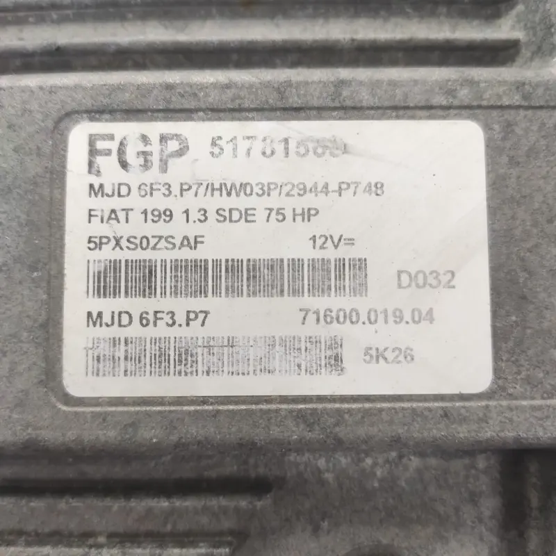 ECU Magneti Marelli MJD6F3.P7 / 51 781 569 / 51781569 Fiat - MJD 6F3.P7 / HW03P ECU Magneti Marelli MJD6F3.P7 / 51 781 569 / 51781569 Fiat - MJD 6F3.P7 / HW03P - Imagen 2